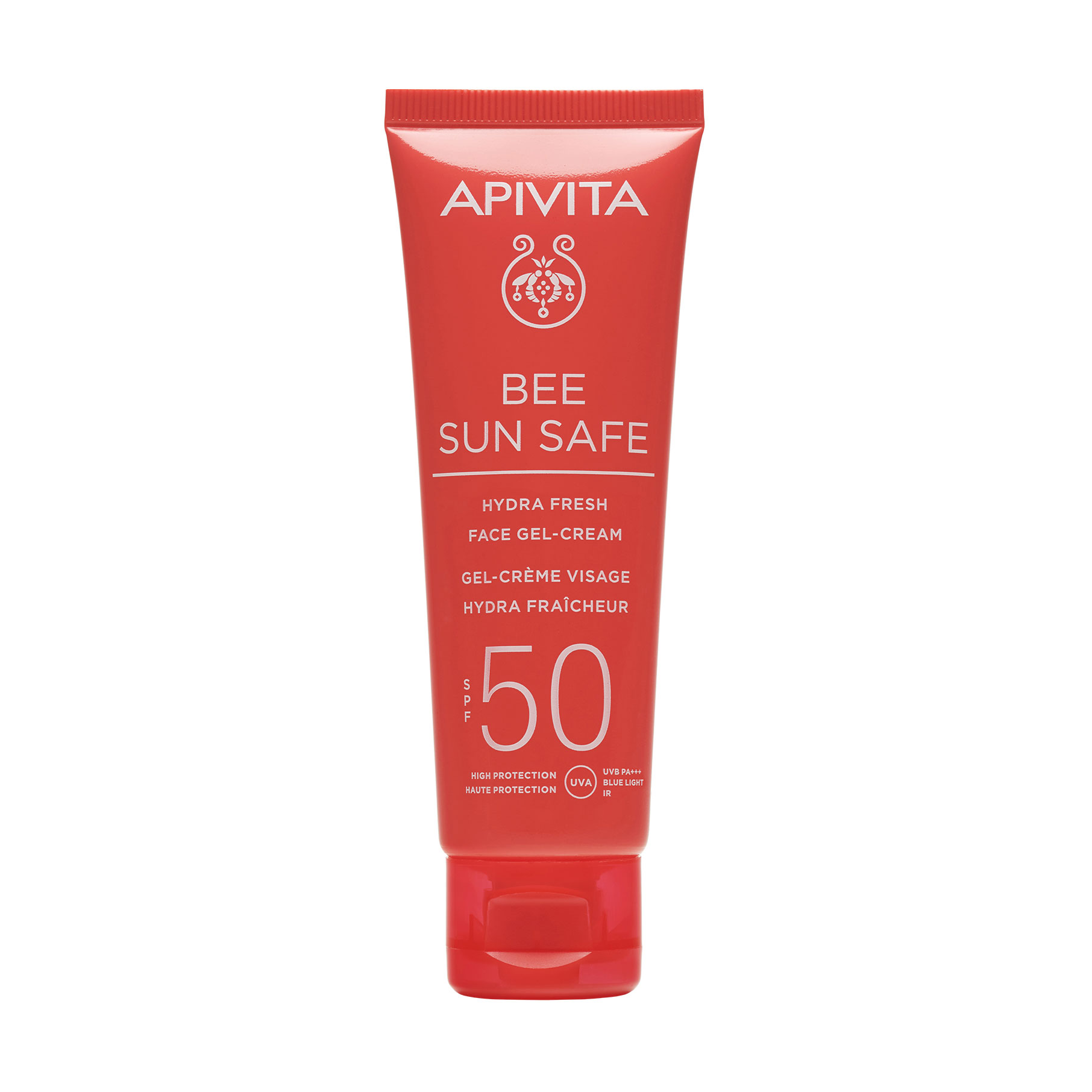 Сонцезахисний гель-крем для обличчя Apivita Bee Sun Safe Hydra Fresh Face Gel-Cream, SPF 50, з морськими водоростями та прополісом, 50 мл