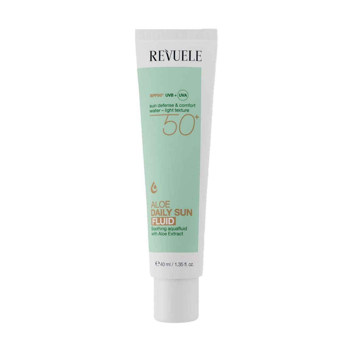 Сонцезахисний щоденний флюїд для обличчя Revuele Aloe Daily Sun Fluid, SPF 50+, з алое, 40 мл